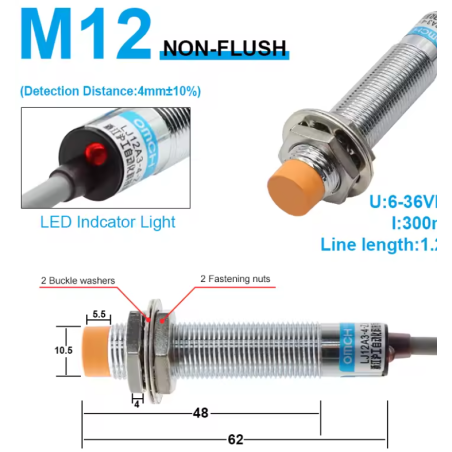 LJ12A3-4-Z/AX NPN NC Inductive Proximity Sensor – M12