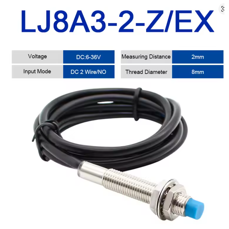 LJ8A3-2-Z/EX Inductive Proximity Sensor PNP NO 2mm M8 Industrial Sensor | Smarttronik