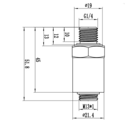 Pressure Transducer 0-10 Bar 4-20mA DC24V IP68 G1/4" | Sensor Presioni për Pompa me Inverter dhe Hidroforë