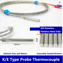 K-Type Termoçift Industrial 0–600°C | Sondë Ø4×30mm, Kabllo 1m