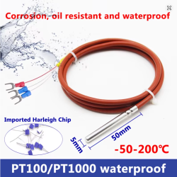 PT100 RTD Sensor 3 Tela Ø5×50mm | Waterproof | 1m