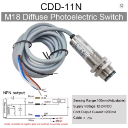 Sensor Fotoelektrik NPN CDD-11N 10cm M18 | Smarttronik Kosovë Prishtinë