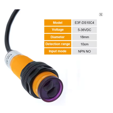 Sensor Fotoelektrik NPN NO E3F-DS30C4 30cm M18 | Smarttronik Kosovë Prishtinë