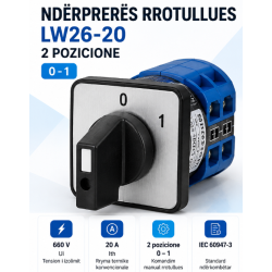Ndërprerës Rrotullues 0-1 20A LW26-20/2 | Smarttronik Kosovë