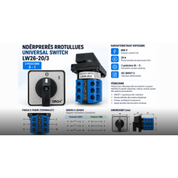 Ndërprerës Rrotullues 0-1 20A LW26-20/3 | Smarttronik Kosovë