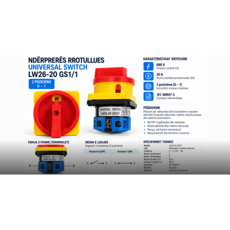 Ndërprerës Izolues 0-1 20A LW26-20 GS1/1 | Smarttronik Kosovë