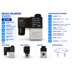 Valvul Solenoide NC 24V DC 2V025-08 G1/4 | Smarttronik