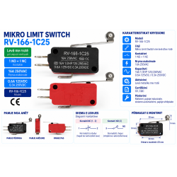 Mikro Limit Switch / Kufizues RV-166-1C25 | Smarttronik Kosovë
