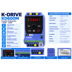 Inverter Frekuentor 1.5kW – 220V, KD600M-2S-1.5GB